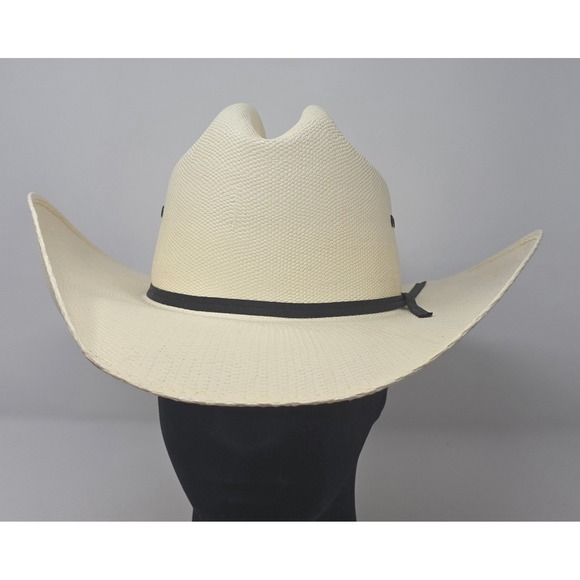 Resistol Other - Resistol Denison 7X Hard Straw Cowboy Hat 6 7/8 Leather Sweatband with Protector